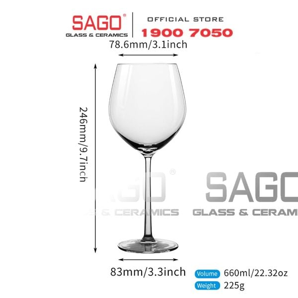  IDELITA 99BG66 - Ly thủy tinh Pha Lê IDELITA Rhine Charm Burgunday wine Crystal glasses 660ml | Thủy Tinh Pha Lê Cao cấp 