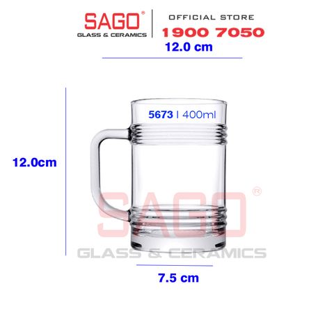  Pasabahce 55673 - Ly Thủy Tinh Pasabahce Mug Tincan 400ml | Nhập Khẩu Thổ Nhĩ Kỳ 