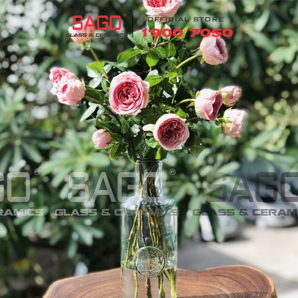  VSM V4796 - Bình Hoa Thủy Tinh Tái Chế Vidrios San Miguel FLORERO BOTELLA AUTHENTIC Cao 28cm  | Nhập Khẩu Tây Ban Nha 