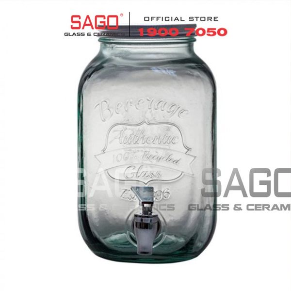  VSM V5968G20 - Bình Nước Thủy Tinh Tái Chế Vidrios San Miguel BEVERAGE AUTHENTIC EST.1896 4.0L | Nhập Khẩu Tây Ban Nha 