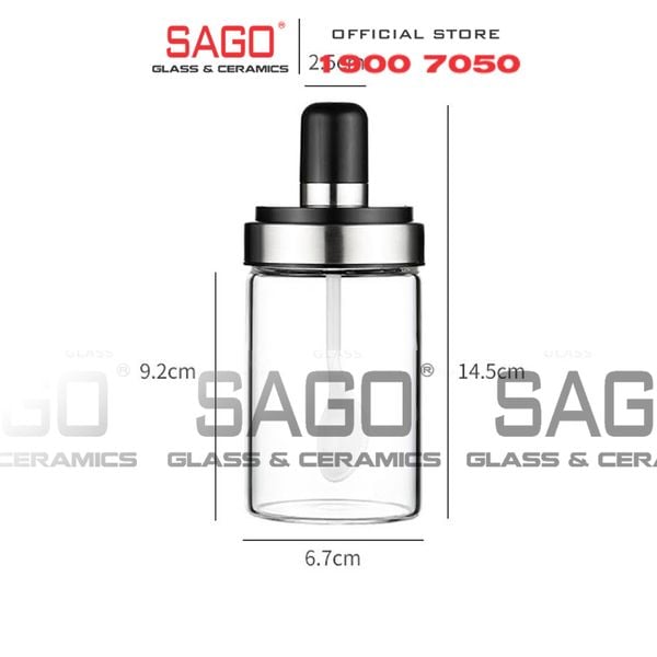  Hũ Thủy Tinh Gia Vị Có Thìa 250ml Viền Inox Cao Cấp | Thủy Tinh Cao cấp 