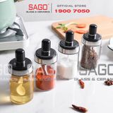  Hũ Thủy Tinh Gia Vị Có Thìa 250ml Viền Inox Cao Cấp | Thủy Tinh Cao cấp 