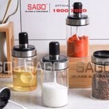  Hũ Thủy Tinh Gia Vị Có Thìa 250ml Viền Inox Cao Cấp | Thủy Tinh Cao cấp 