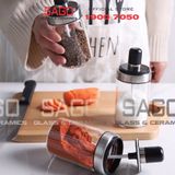  Hũ Thủy Tinh Gia Vị Có Thìa 250ml Viền Inox Cao Cấp | Thủy Tinh Cao cấp 