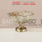  ELEGANT NC-308 - Dĩa Thủy Tinh Hoa Tulip Chân Đồng Elegant Đường Kính 29.0cm | Thủy Tinh Màu Cao Cấp 