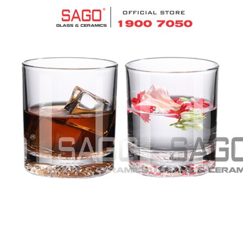  Union 350 - Ly Thủy Tinh Union Diamond Bottom Rock Glass 245ml | Thủy Tinh Cao Cấp Nhập Khẩu Thái Lan 