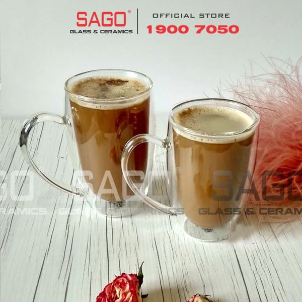  Wilmax England 888739/A - Ly Thủy Tinh 2 lớp Có Quai Wilmax England Thermo 250ml | Thủy Tinh Cao Cấp Chịu Nhiệt 