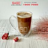  Wilmax England 888739/A - Ly Thủy Tinh 2 lớp Có Quai Wilmax England Thermo 250ml | Thủy Tinh Cao Cấp Chịu Nhiệt 