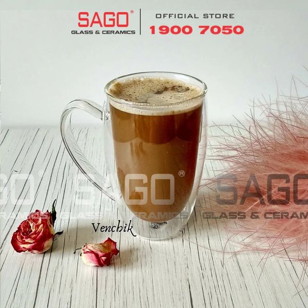  Wilmax England 888739/A - Ly Thủy Tinh 2 lớp Có Quai Wilmax England Thermo 250ml | Thủy Tinh Cao Cấp Chịu Nhiệt 