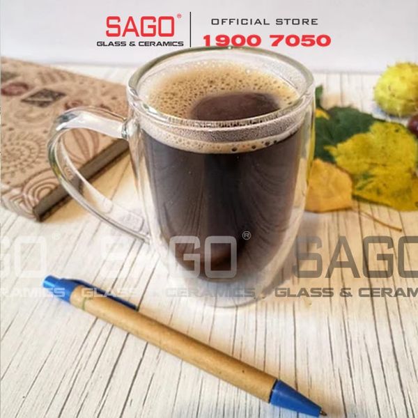  Wilmax England 888739/A - Ly Thủy Tinh 2 lớp Có Quai Wilmax England Thermo 250ml | Thủy Tinh Cao Cấp Chịu Nhiệt 