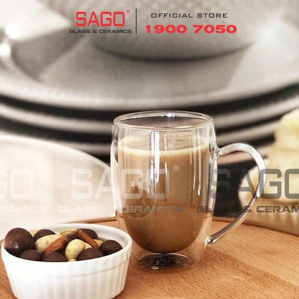  Wilmax England 888739/A - Ly Thủy Tinh 2 lớp Có Quai Wilmax England Thermo 250ml | Thủy Tinh Cao Cấp Chịu Nhiệt 