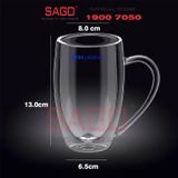  Wilmax England 888741/A - Ly Thủy Tinh 2 lớp Có Quai Wilmax England Thermo 400ml | Thủy Tinh Cao Cấp Chịu Nhiệt 
