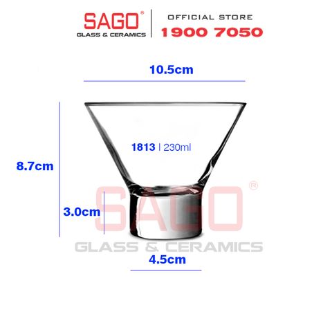  Pasabahce 41813 - Ly Thủy Tinh Pasabahce Pentra Martini 230ml | Nhập Khẩu Thổ Nhĩ Kỳ 