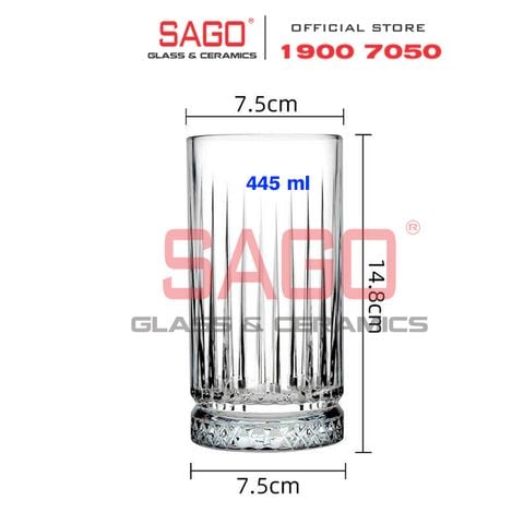  HONGLI 8415J  - Ly Thủy Tinh Hongli Elysia Hight Ball 445ml | Thủy Tinh Cao Cấp 