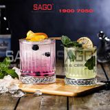  HONGLI 8412J  - Ly Thủy Tinh Hongli Elysia Rock Glass 360ml | Thủy Tinh Cao Cấp 