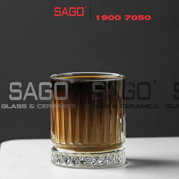  HONGLI 8412J  - Ly Thủy Tinh Hongli Elysia Rock Glass 360ml | Thủy Tinh Cao Cấp 