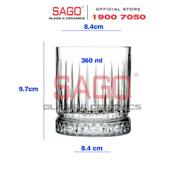  HONGLI 8408J  - Ly Thủy Tinh Hongli Elysia Rock Glass 225ml | Thủy Tinh Cao Cấp 