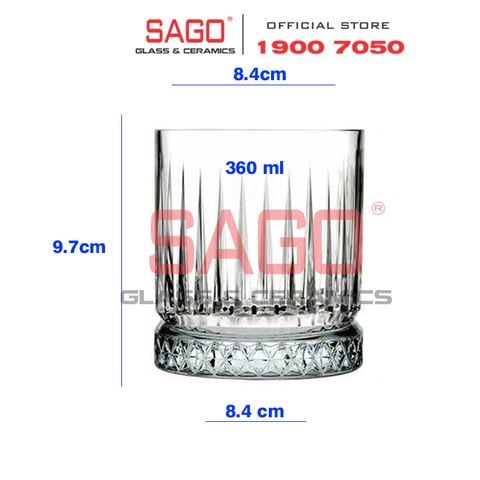  HONGLI 8408J  - Ly Thủy Tinh Hongli Elysia Rock Glass 225ml | Thủy Tinh Cao Cấp 