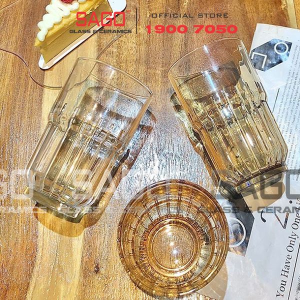  DELI Y5865-2S - Ly Thủy Tinh Deli LINQ Amber Beverage Glass 400ml | Thủy Tinh Cao Cấp 