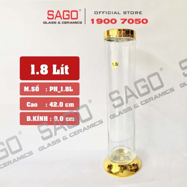  PH 1.8 - Binh Sâm Trụ Phú Hòa 1.8 Lít | Bình Sâm Cao Cấp Việt Nam 