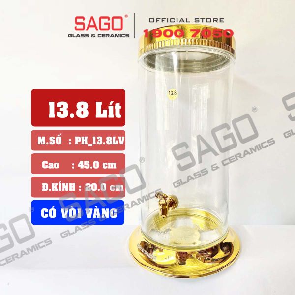  PH 13.8 - Binh Sâm Trụ Phú Hòa 13.8 Lít | Bình Sâm Cao Cấp Việt Nam 