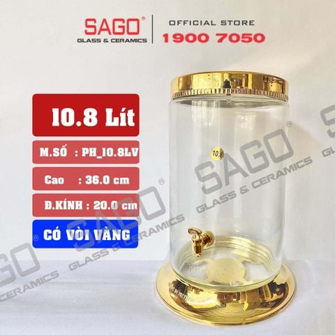  PH 10.8 - Binh Sâm Trụ Phú Hòa 10.8 Lít | Bình Sâm Cao Cấp Việt Nam 