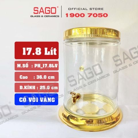  PH 17.8 - Binh Sâm Trụ Phú Hòa 17.8 Lít | Bình Sâm Cao Cấp Việt Nam 