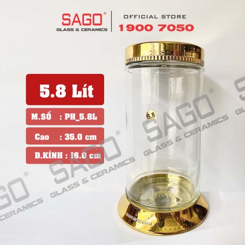  PH 5.8 - Binh Sâm Trụ Phú Hòa 5.8 Lít | Bình Sâm Cao Cấp Việt Nam 