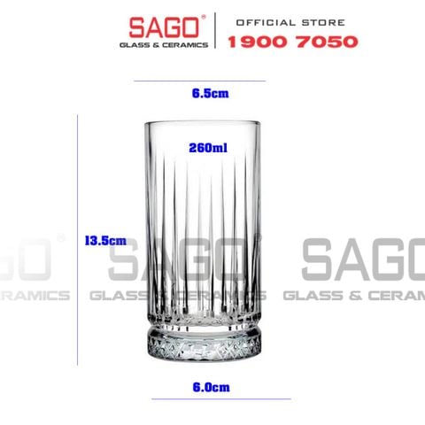  INS DM372 - Ly Thủy Tinh Ly Thủy Tinh INS Diamonds Elysia Hight Ball 260ml | Thủy Tinh Cao Cấp 