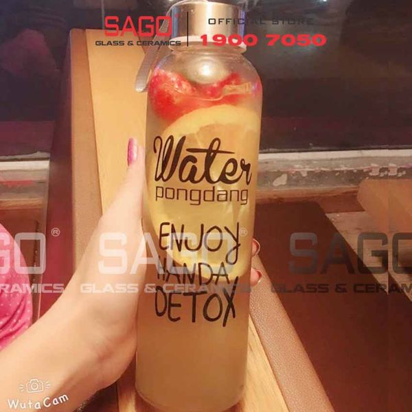  Chai Thủy Tinh Water PongDang Detox 420ml Nắp Nhựa | Thủy Tinh Cao Cấp 