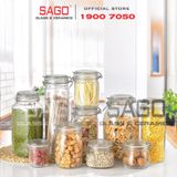  Hũ Thủy Tinh Trụ Cao Cấp | Nắp Gài Gọng Thép , Tùy Chọn Dung Tích 