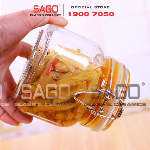  Hũ Thủy Tinh Vuông Cao Cấp Nắp Gài Gọng Thép | Tùy Chọn Dung Tích 