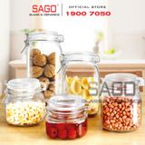  Hũ Thủy Tinh Vuông Cao Cấp Nắp Gài Gọng Thép | Tùy Chọn Dung Tích 