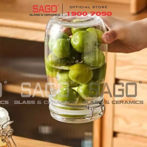  Hũ Thủy Tinh Bầu Cao Cấp Nắp Gài Gọng Thép | Tùy Chọn Dung Tích 