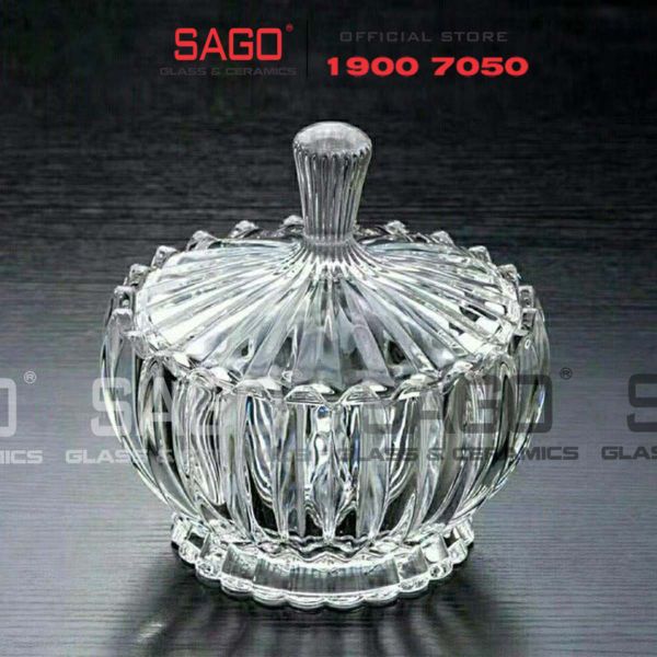  DELI TG1080 - Thố Mứt Thủy Tinh , Hũ Kẹo Thủy Tinh Deli Candy Jar Glass | Thủy Tinh Cao Cấp 