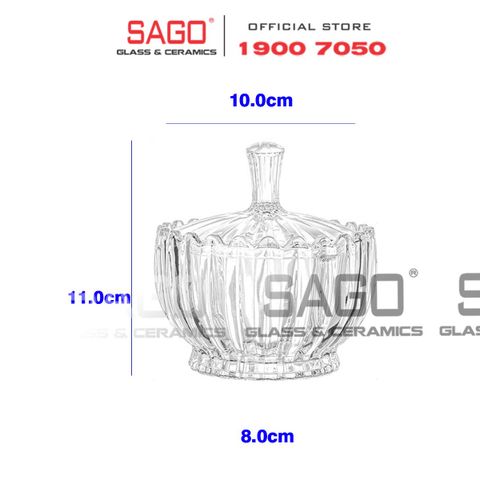 DELI TG1080 - Thố Mứt Thủy Tinh , Hũ Kẹo Thủy Tinh Deli Candy Jar Glass | Thủy Tinh Cao Cấp 