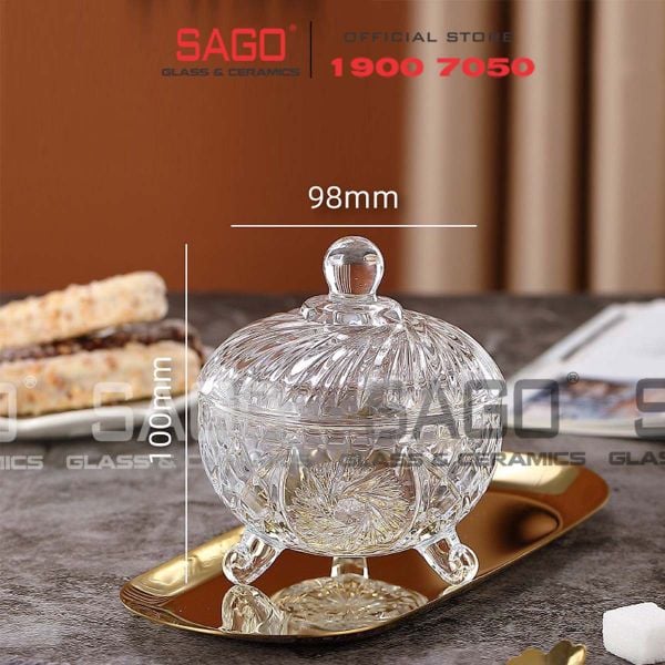  DELI TG2804 - Thố Mứt Thủy Tinh , Hũ Kẹo Thủy Tinh Deli Candy Jar Glass | Thủy Tinh Cao Cấp 