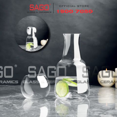  Pasabahce 1082656 - Bộ Bình và Ly pha lê Pasabahce Crystallin Leo Bottle and Glass 1000ml | Nhập Khẩu Thổ Nhĩ Kỳ 