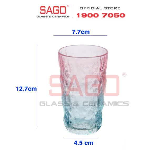  Deli KB047-2P - Ly Thủy Tinh Deli Soda Lime Pink Tumber Glass 305ml | Thủy Tinh Cao Cấp 