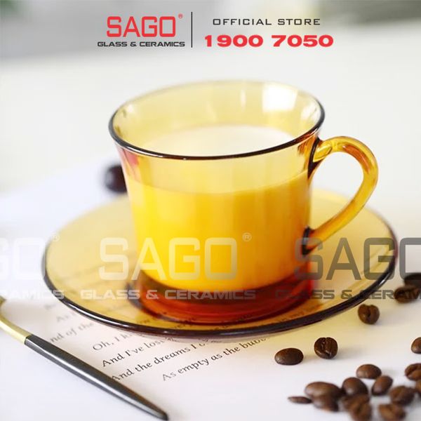  DURALEX D9006DG - Bộ Tách Thủy Tinh Cường Lực Duralex Lys Amber Espresso Mug Glass 180ml | Nhập Khẩu Pháp 