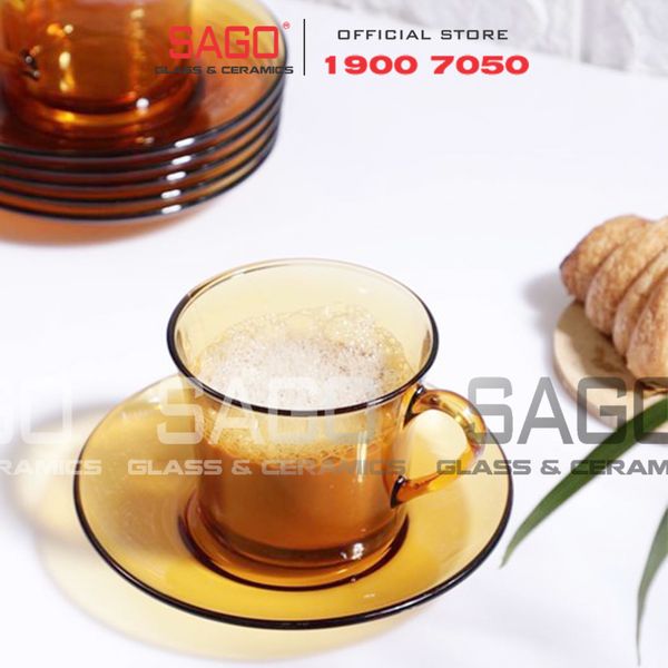  DURALEX D9006DG - Bộ Tách Thủy Tinh Cường Lực Duralex Lys Amber Espresso Mug Glass 180ml | Nhập Khẩu Pháp 