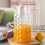  DELI E001H1 - Bình Nước Thủy Tinh Deli Pitcher Glass 1850ml | Thân Chấm Bi 