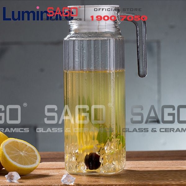  Luminarc 53808 - Bình Nước Thủy Tinh Luminarc Quadro Cao Cấp 1300ml |  Thủy Tinh Cao Cấp 