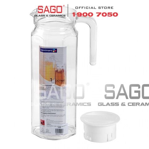  Luminarc G2664 - Bình Nước Thủy Tinh Luminarc Octime 1100ml | Thủy Tinh Cao Cấp 
