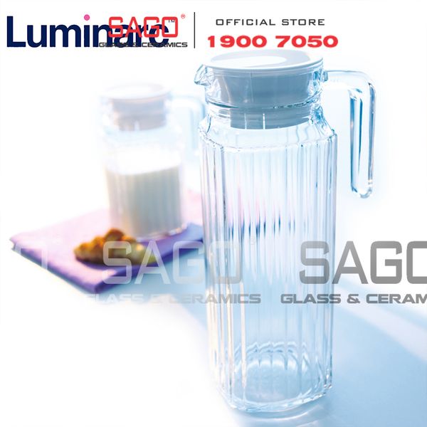  Luminarc 53808 - Bình Nước Thủy Tinh Luminarc Quadro Cao Cấp 1300ml |  Thủy Tinh Cao Cấp 