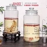  Bình Ngâm Rượu Trụ Nắp Mài 2.5 Lít | Tùy Chọn Có hoặc không Vòi 