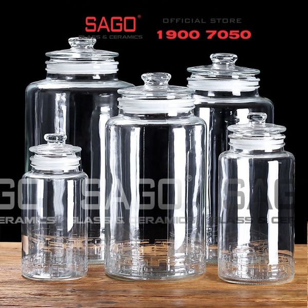  Hũ Thực Phẩm Trụ Nắp Mài Cao Cấp | Tùy Chọn Dung Tích 