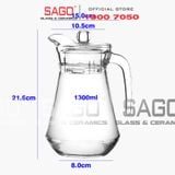  DELI EH1002.2 - Bình Nước Thủy Tinh Deli Delisoga Pitcher 1300ml | Thủy Tinh Cao Cấp 