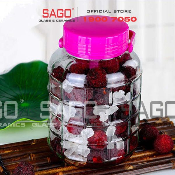  Bình Thủy Tinh Dây Dù Nắp Tím 35.0 Lít | Tùy Chọn Có hoặc không vòi 