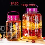  Bình Thủy Tinh Quai Xách Nắp Tím 8.0 Lít | Tùy Chọn Có hoặc không vòi 